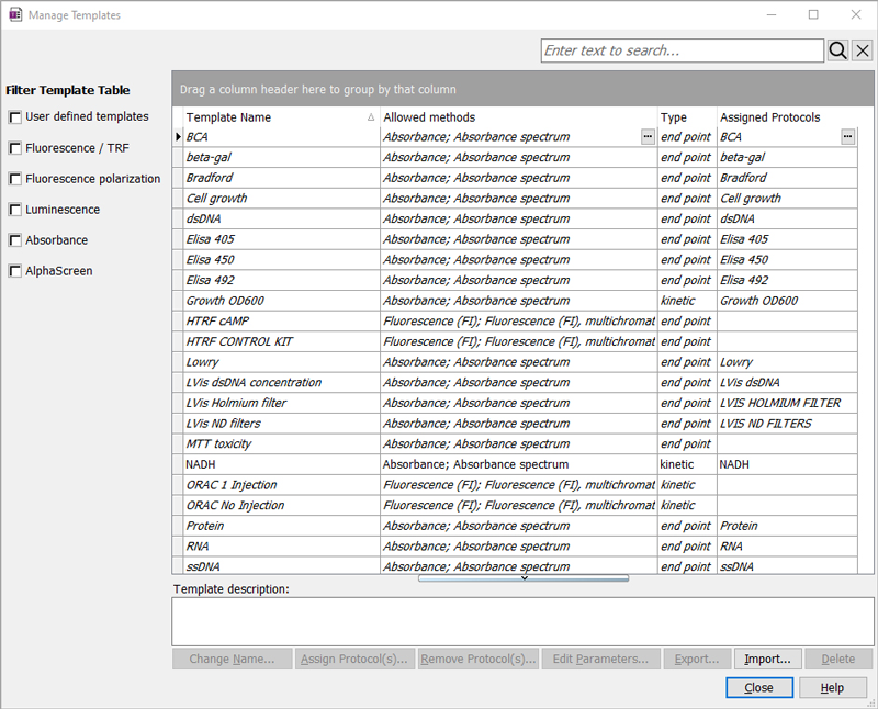 Fig. 11: Calculation templates can be linked to specific detection protocols.