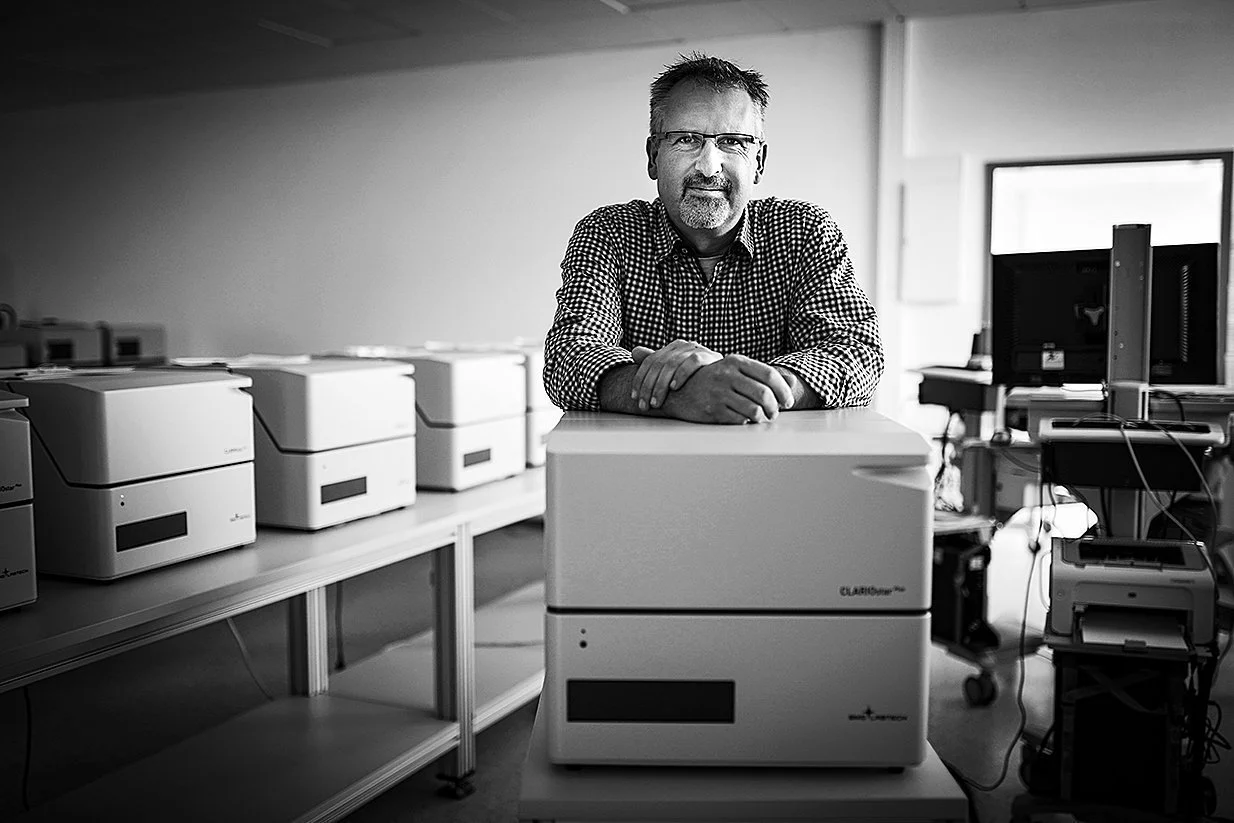 Jürgen Haas behind a CLARIOstar